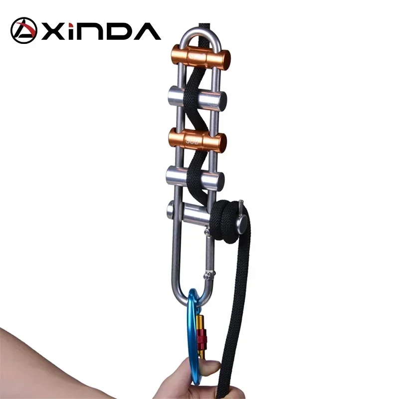 2026/XINDA wholesale price rappel rack descender with brake bars for climbing rescue