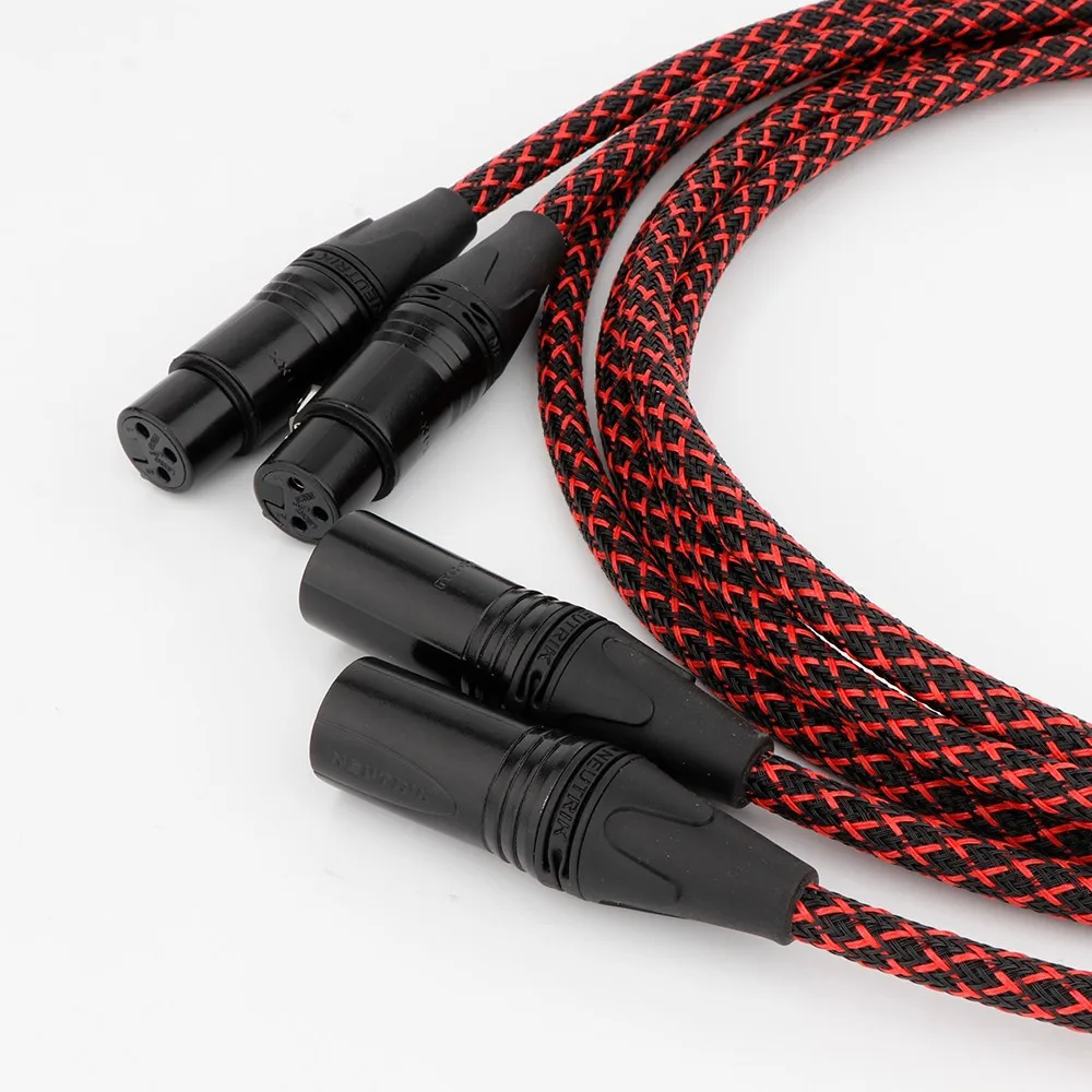 

OFC Copper Audio Cable NEUTRIK 3 pin XLR PLUG Audiophile Balance line for microphone mixer CD Amplifier interconnection wire