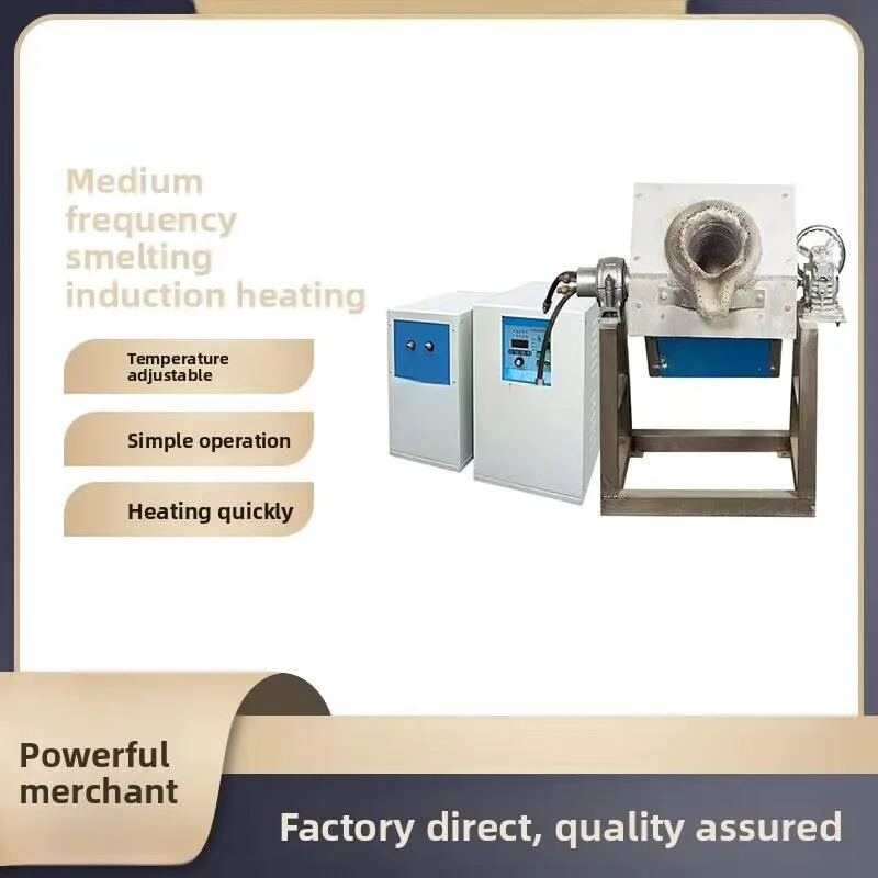 15KW Small Medium Frequency Induction Heating Furnace For Melting Gold Silver Copper Iron Aluminum Lab