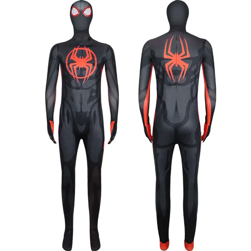 Combinaisons de cosplay Spiderman dans le spider verse pour enfants, Miles Morales, costume de batterie de héros souriants, olympiques d'Halloween