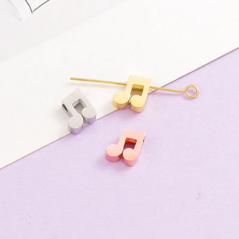 5Pcs 5x13mm Music Note 1.8mm Mirror Polish 304 Stainless Steel Blank Stamping Charms Pendants Diy Jewelry Findings Accessoires