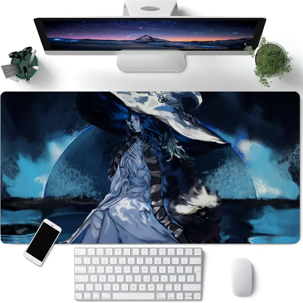 Dark Sword Witch Mouse Pad Rubber Base Large Game Mousepad Computer Laptop Keyboard Mat Accessories Offices Decor Mats 100x50cm