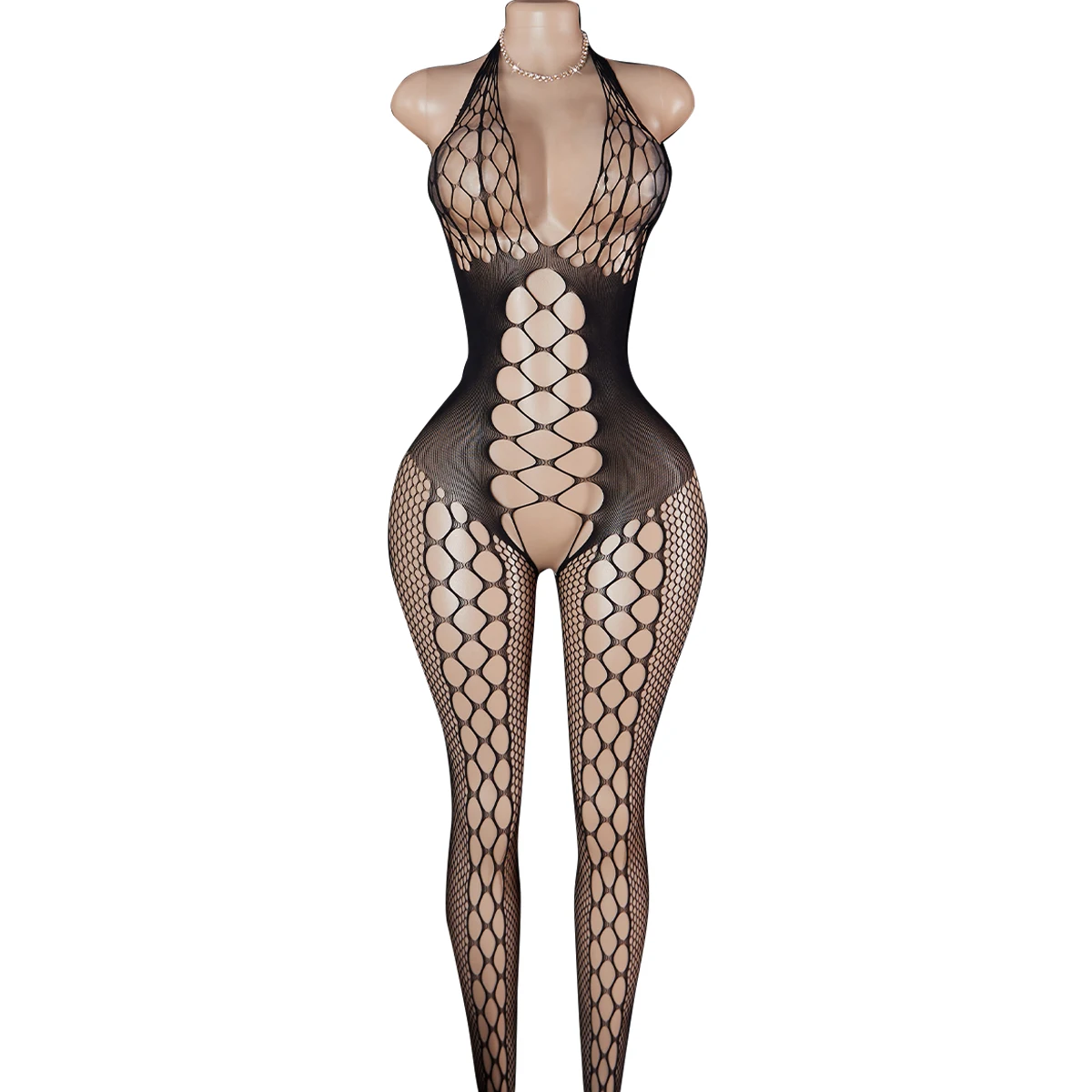 

Transparent Fishnet Women Bodystockings Sexy Lingerie Open Crotch Hot Bodysuit Erotic Crotchless Sling Black Exotic Costumes