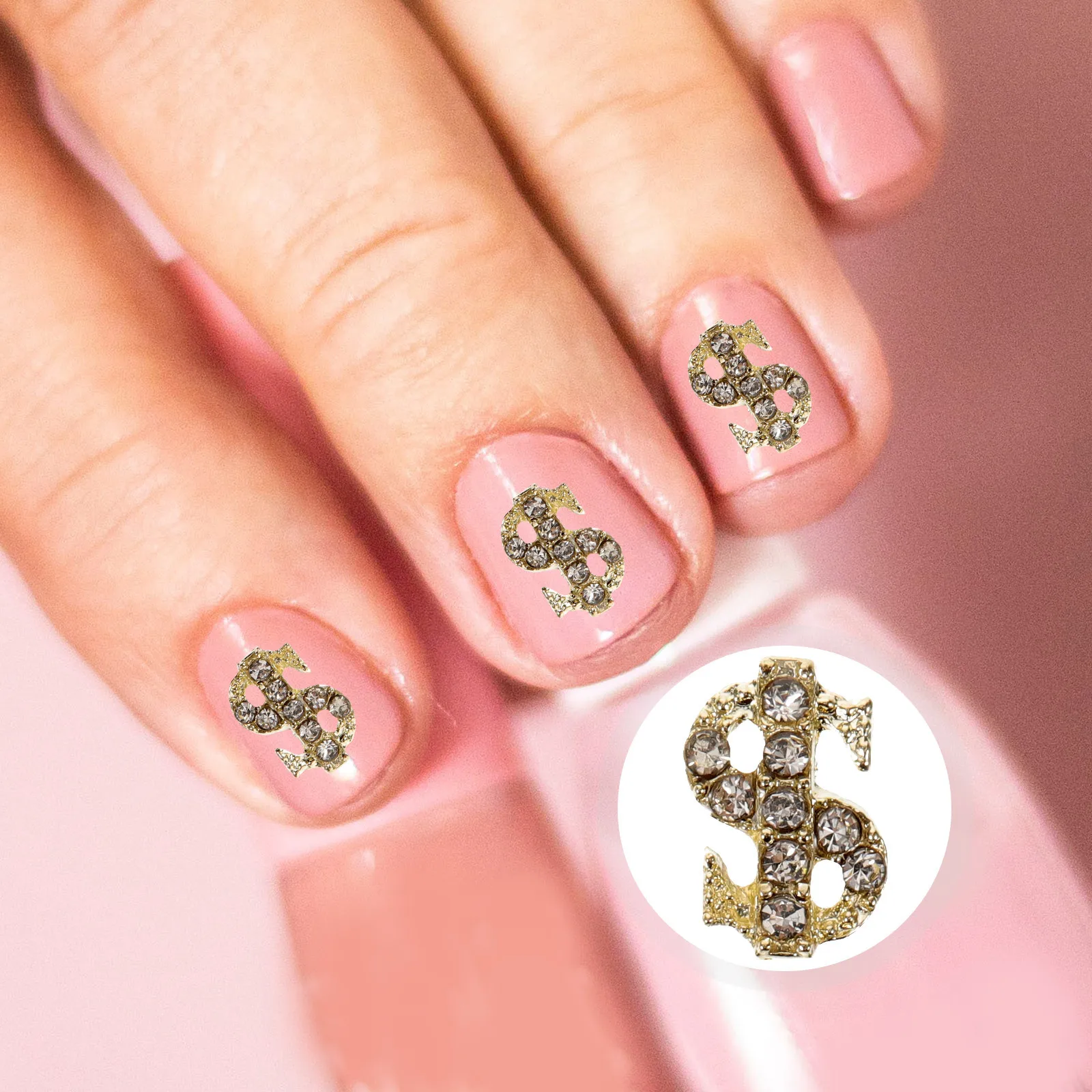 

20Pcs Nail Decorations Dollar Sign Shape Metal Charms Small Durable Manicure Supplies Cute Nail Art for Women Nails Party Prom