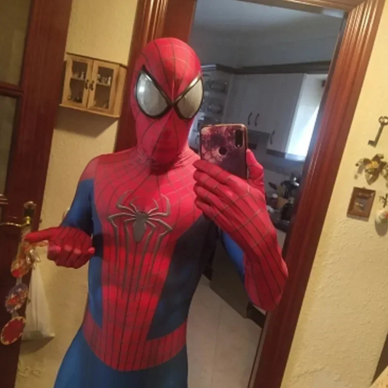 New AAdult Superhero Remy Bodysuit Movie Character Peter Parker Cosplay Spandex 3D Costume Halloween Game Dress Up Send  2025 AA