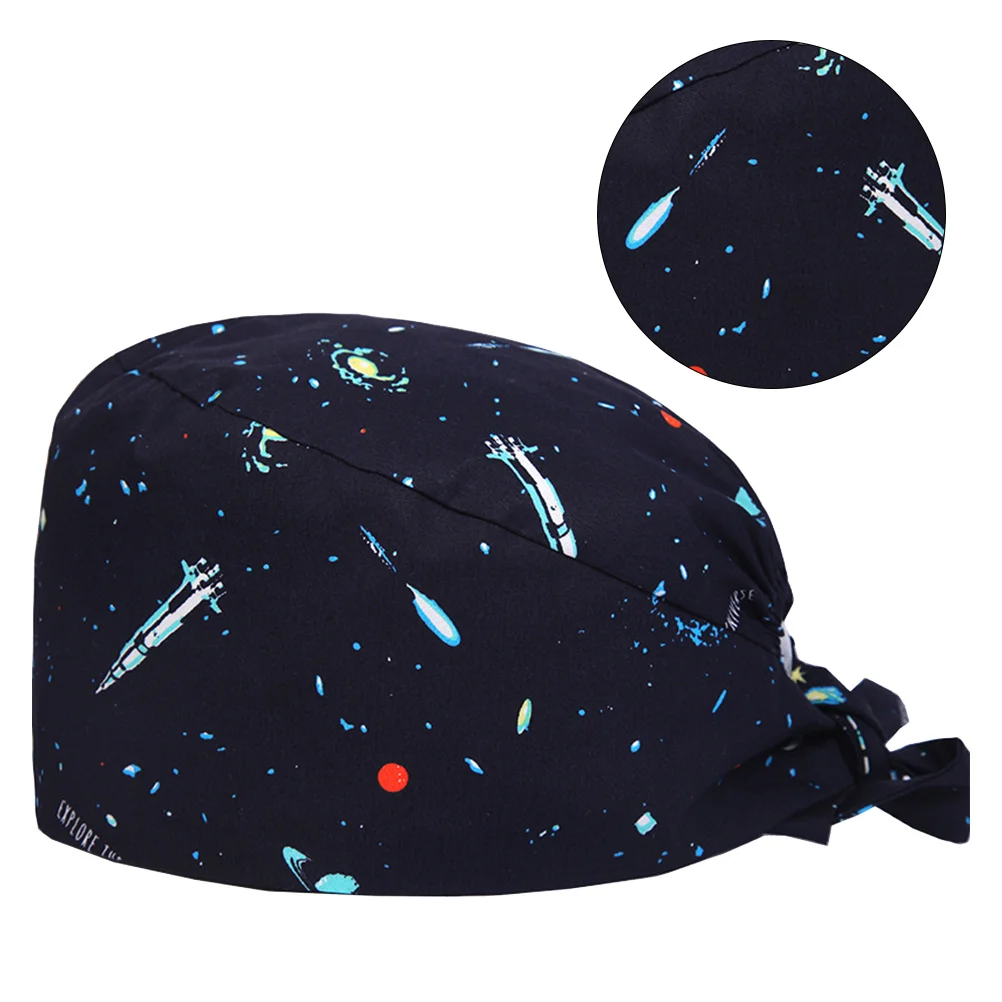 

Creative Sky Printed Nurse Working Cap Breathable Sweat-Absorption Dust-Proof Comfortable for Daily Use