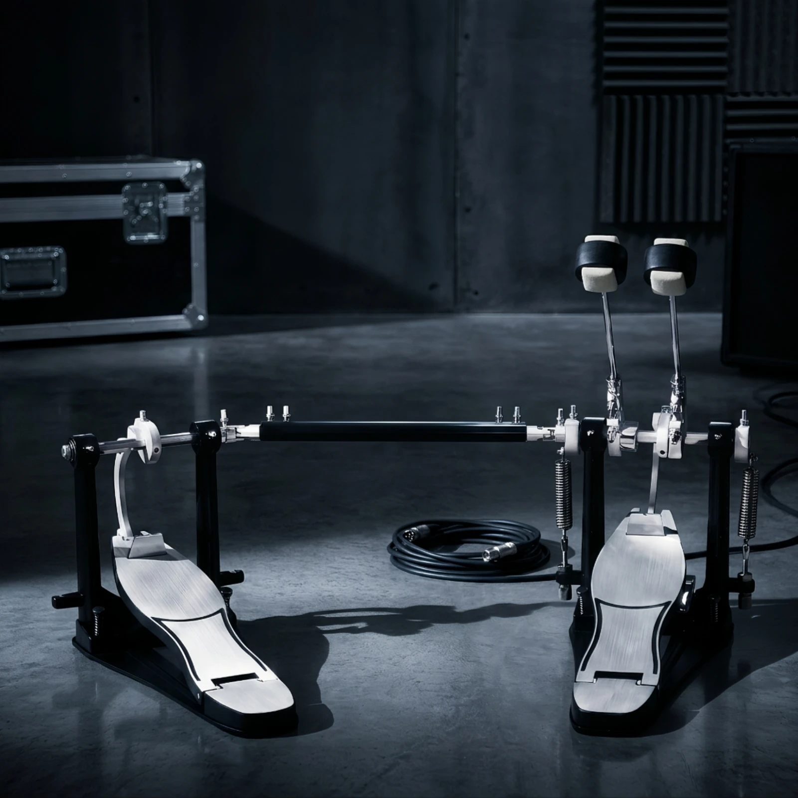 Double Bass Drum Pedal Compatible Double Kick Pedal Driveshaft Rod Heavy-Duty Smooth for Drummers, Live Gigs, Practice Rooms
