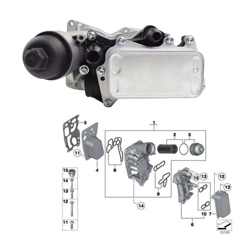 Aluminum Oil Cooler Oil Filter Housing 11428507697 For BMW F20 E90 X1 X3 X5 X6 328D 328D 535D 535D Xdrive 11428507694