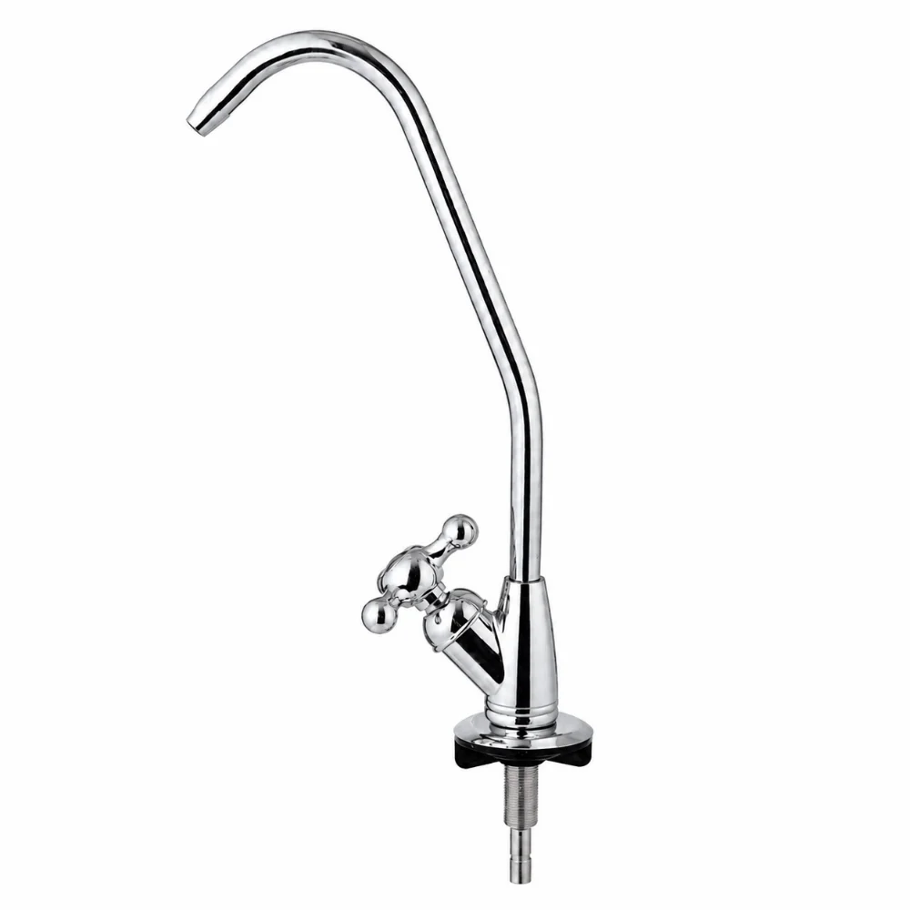 Alloy Water Purifier Faucet Gooseneck 1/4 Inch Thread Filter Faucet Stainless Steel 360 Degree Rotation Water Filter Faucet