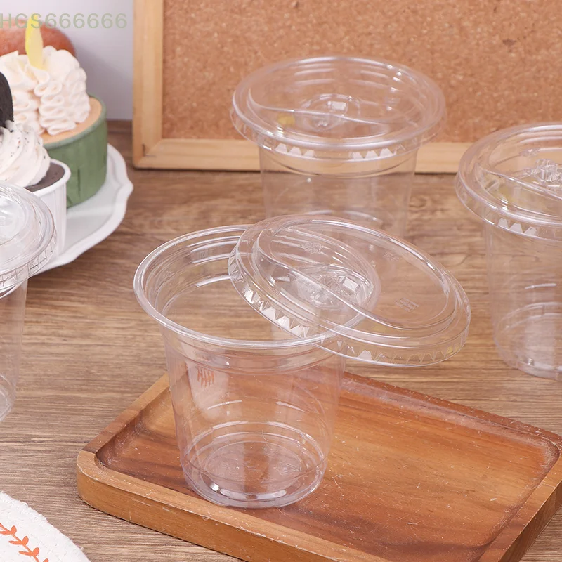 

10Pcs 360/400/500ML Transparent Disposable Disposable plastic transparent PET milk tea cup