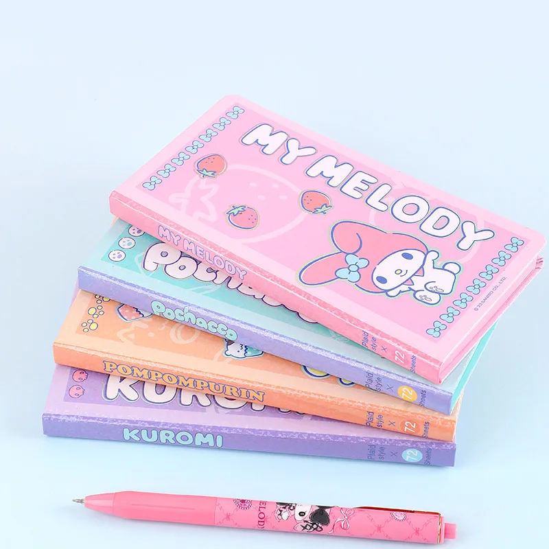 Sanrio Kuromi Cinnamoroll MyMelody Kawaii Series Cartoon Cute Pocket Book A7 Handbook Bookkeeping Notebook Student Stationery