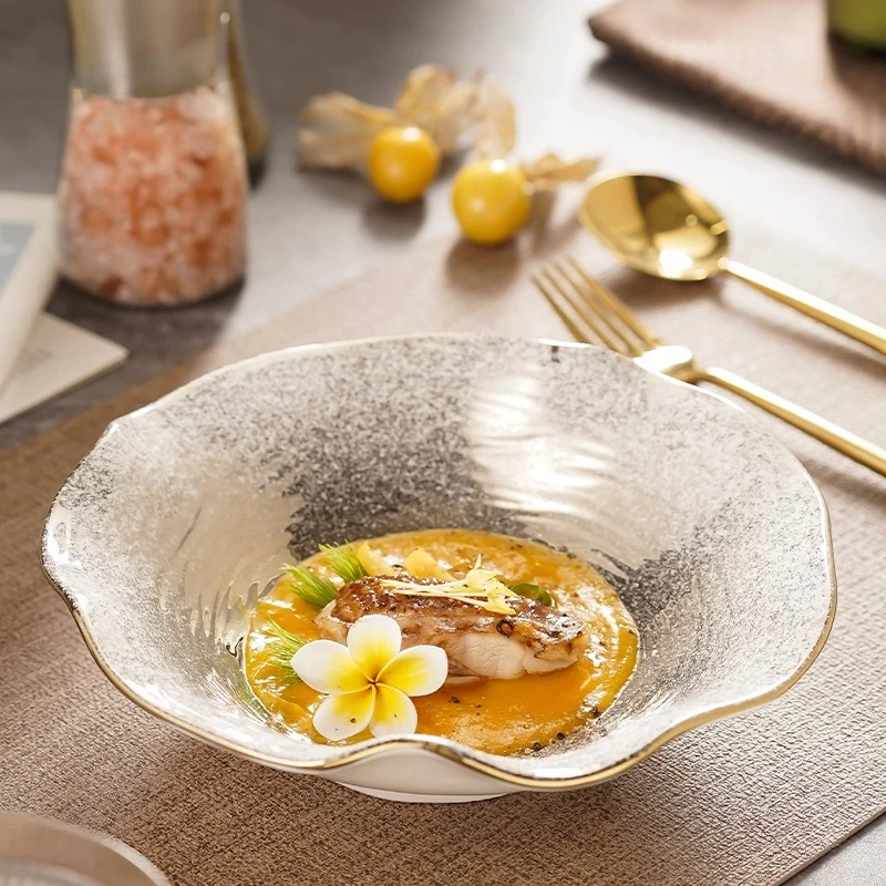 

1 шт., креативная салатница, нерегулярная большая миска, керамическая посуда для ресторана, отеля, бытовая кухонная утварь