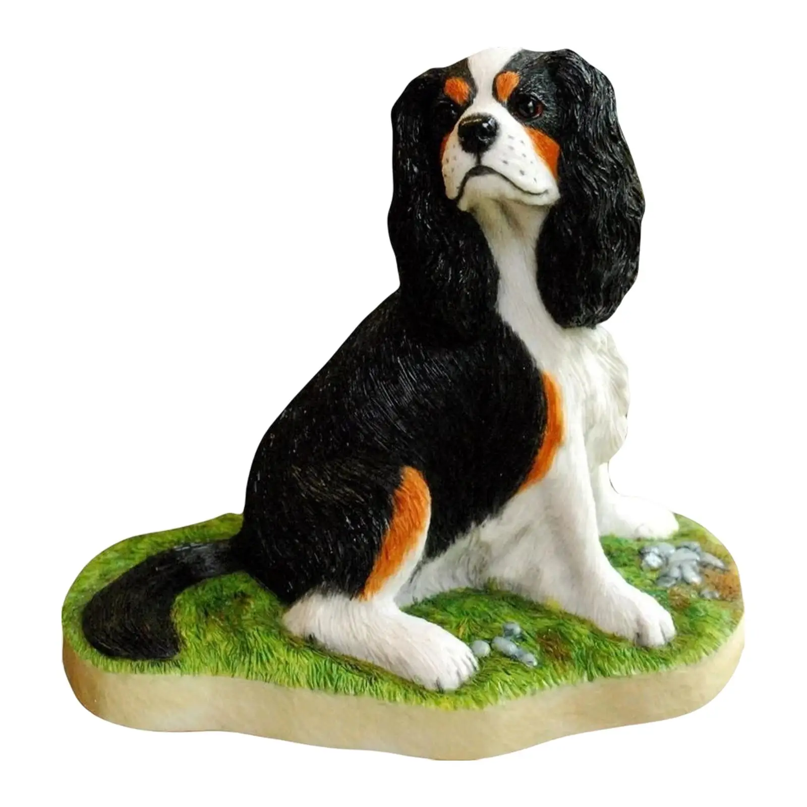 Adorable Cavalier King Charles Spaniel Dog Statue Figurine for Park Patio