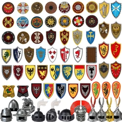 Medieval Military Parts Building Blocks Warrior Soldiers Castle Figures Knights Printed Shield Helmet Accessories DIY Bricks Toy