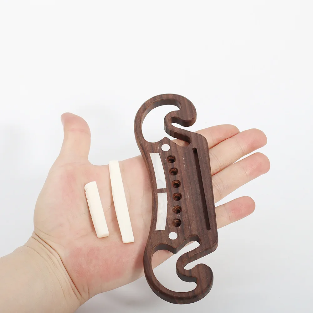 

Гитарный бридж Tune-O-Matic из массива палисандра с костяным нутом и седлом для электрогитары: стабильная настройка, прочность, простая установка