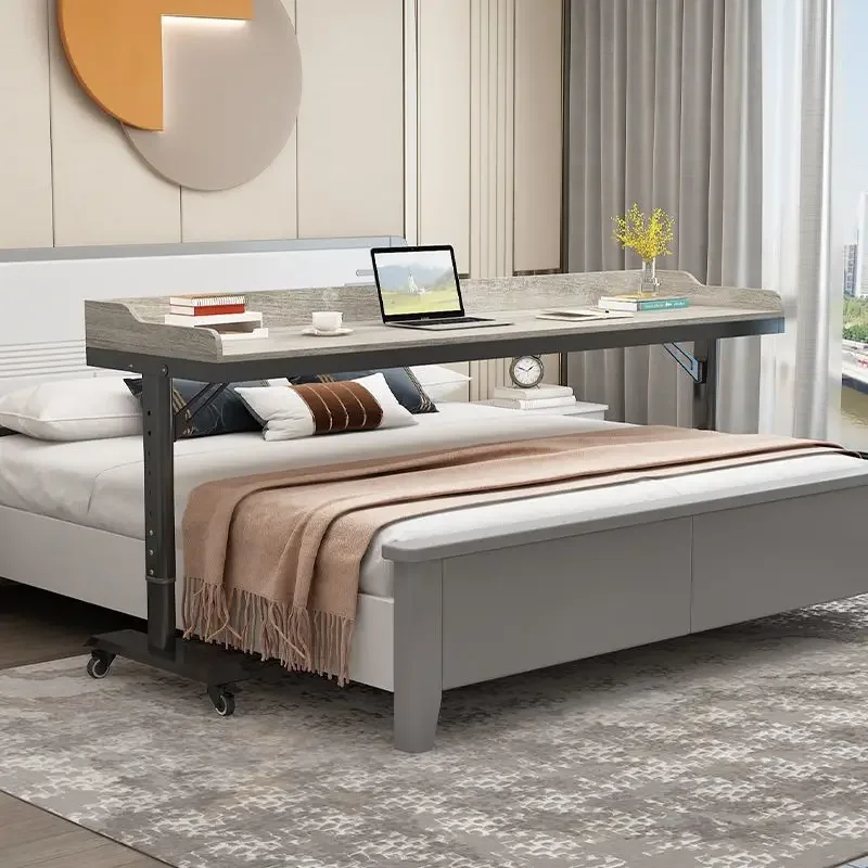 Mobile cross-bed desk with drawers bedroom lazy bedside work office operation table bed against the wall writing desk