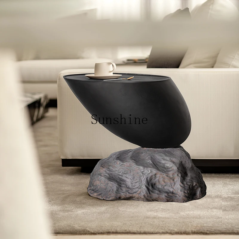

Italian light luxury minimalist sofa edge ornaments solid wood living room design creative small tea table