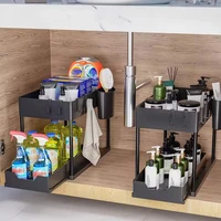 Organizador deslizante bajo fregadero con ganchos - 11.46 € Organizador deslizante bajo fregadero con ganchos