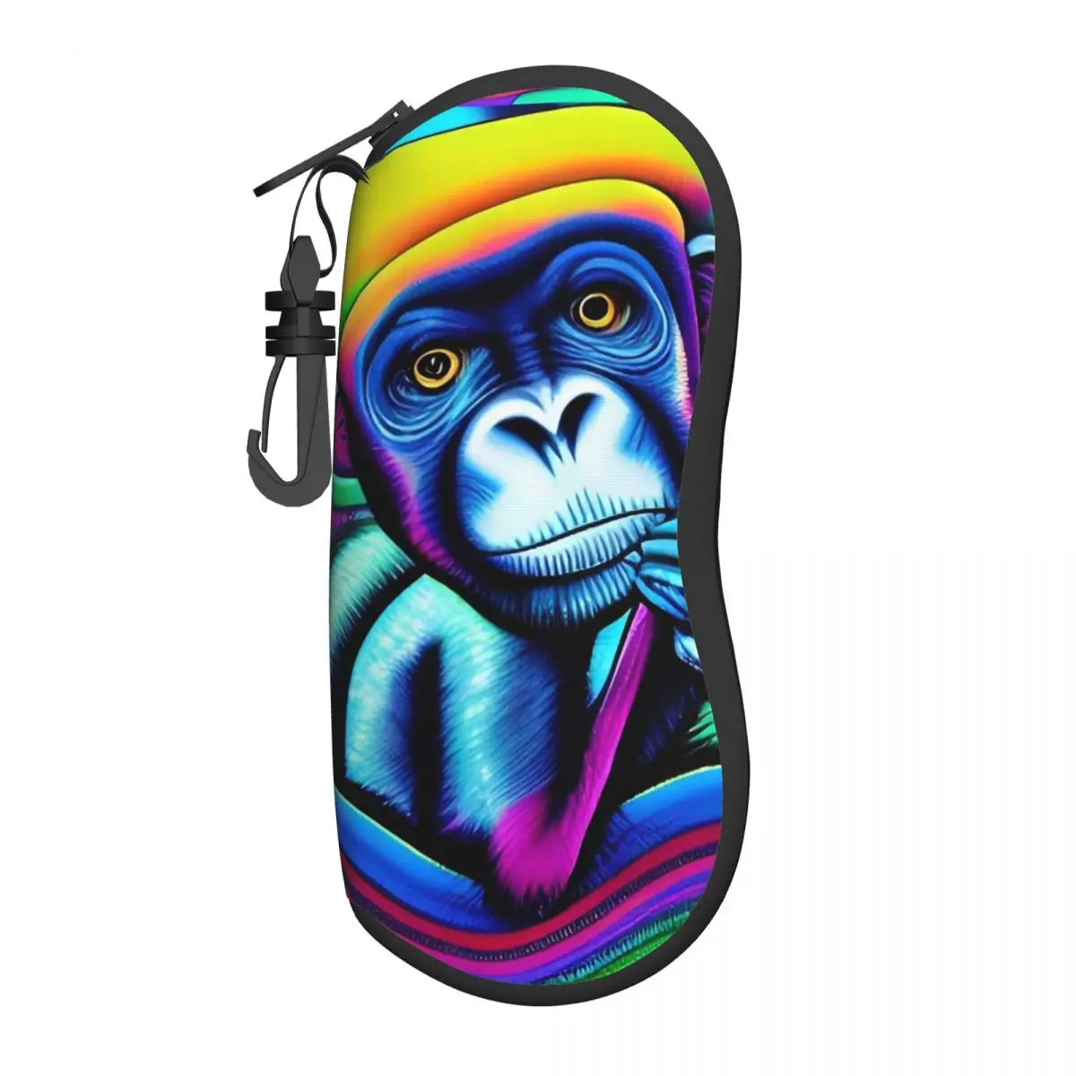 

Monkey Vertical Glasses Case Monkey Male Female Zip Sunglasses Pouch Fashion Travel Eyeglasses Organizer