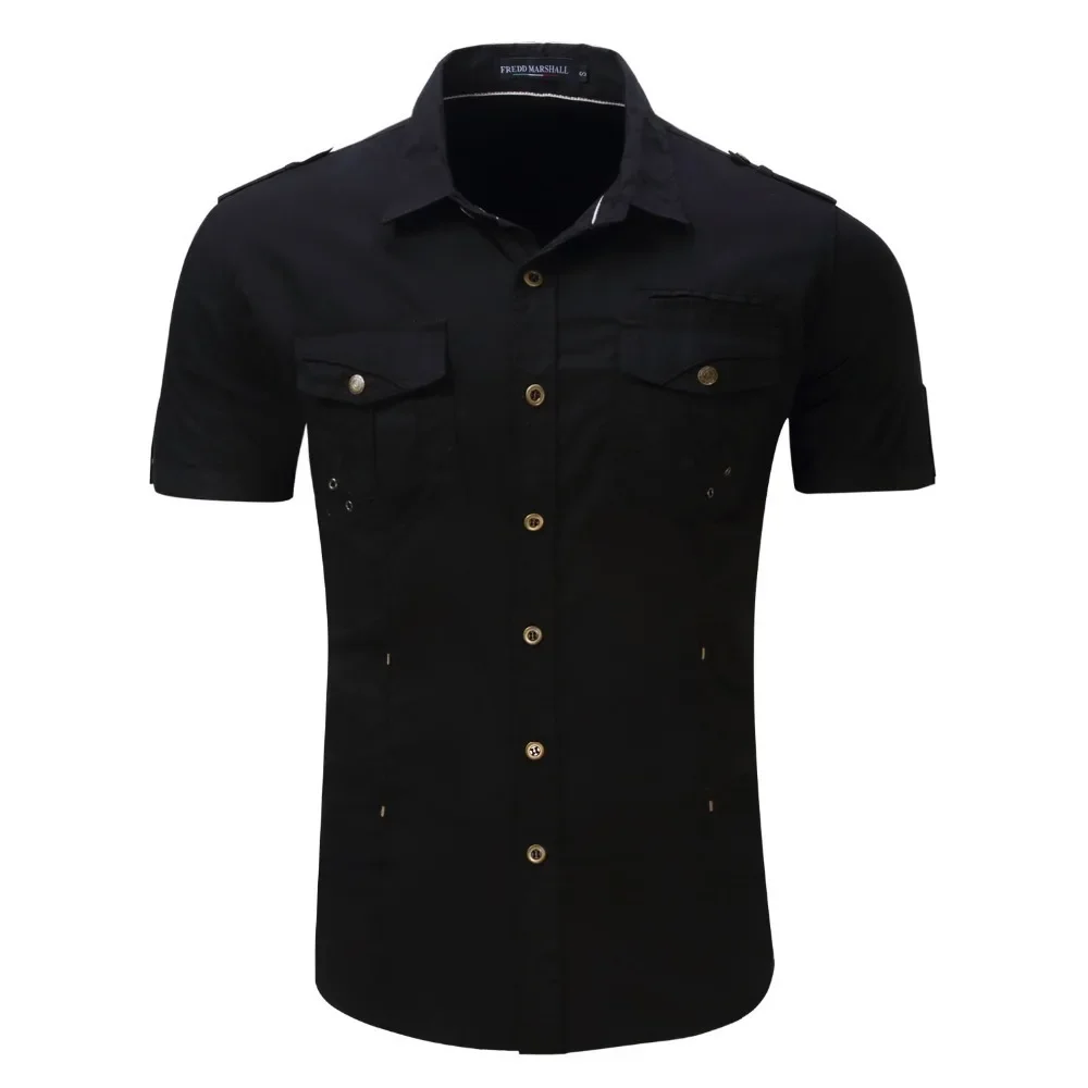 

Mens Outdoor Sports Cotton Short Sleeve Breathable Shirts Summer Climbing Training Fishing Hiking Thin Tactical Military Tops