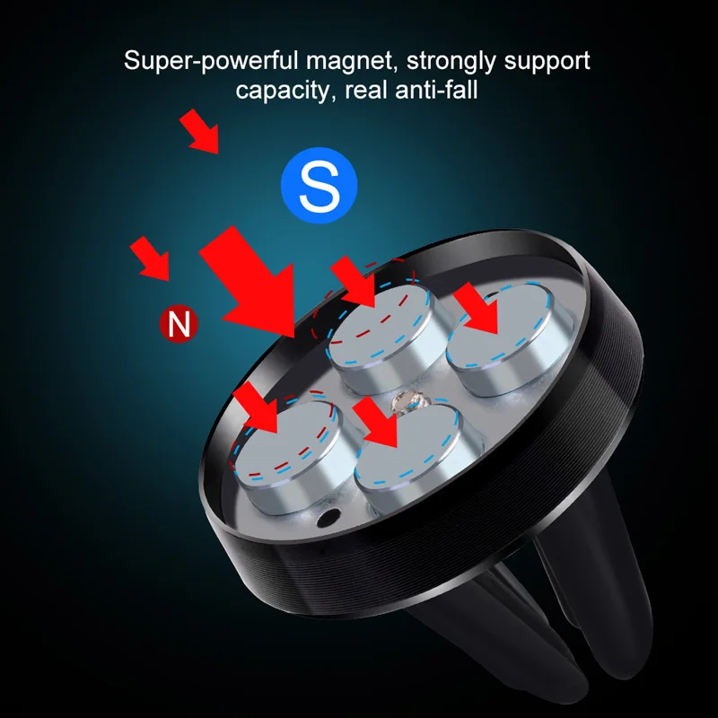 Suporte magnético redondo para carro, suporte magnético para celular, suporte magnético para carro, para iphone, xiaomi, samsung