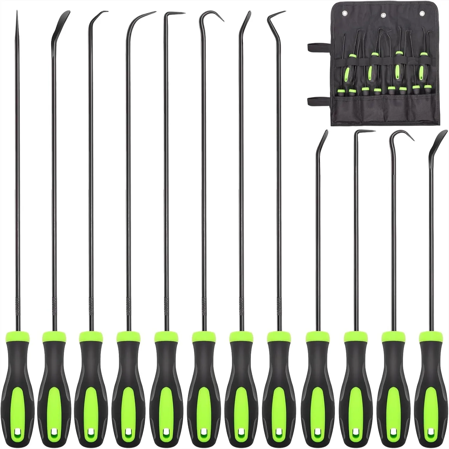 

12PCS Automotive Hook and Pick Tool Set for O-Ring, Seal & Gasket Removal, Long & Mini Precision Puller Kit for Car Repair