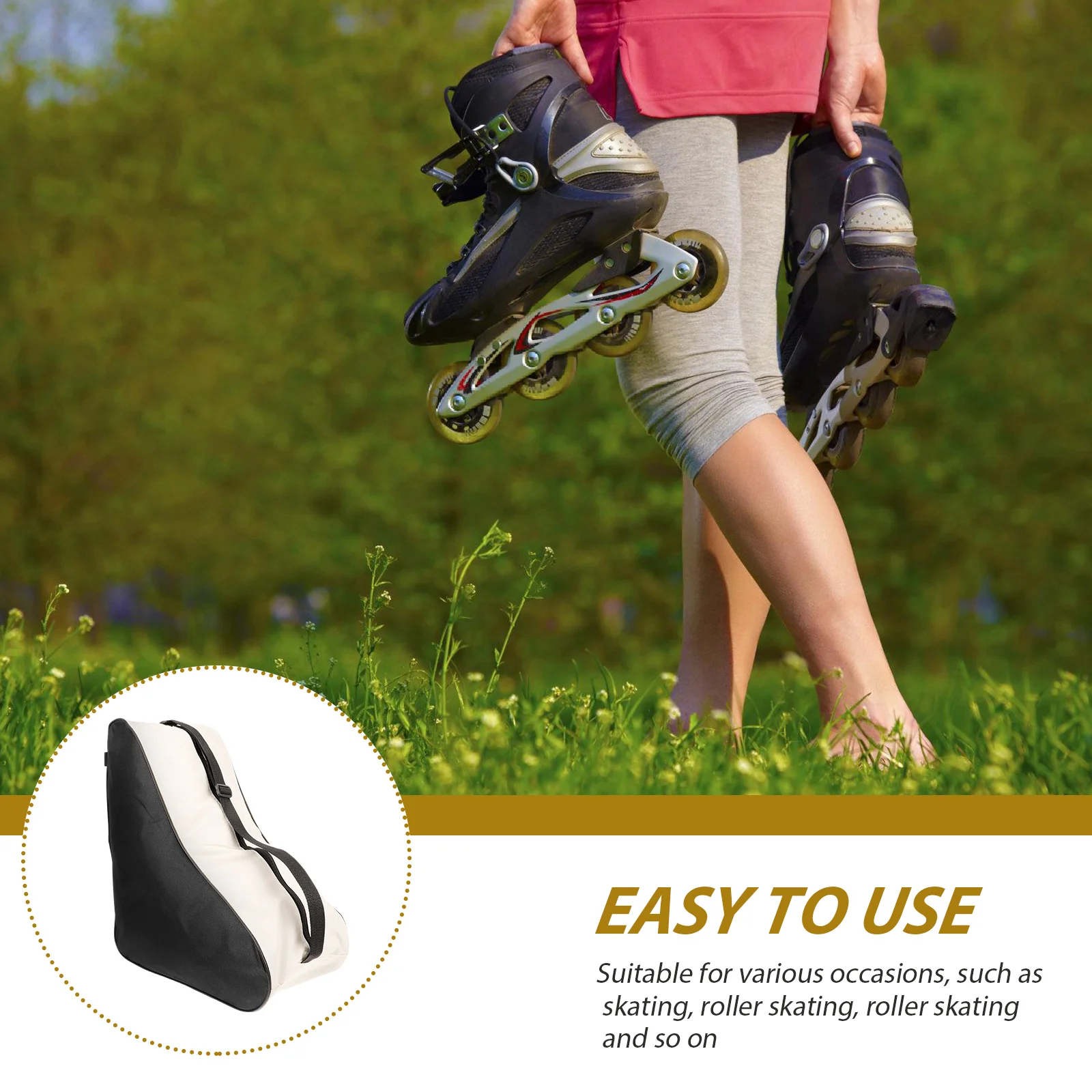 

Roller Skate Roller Skates Organizer Durable Storage Portable Shoe Case for Ice Skating Adult Black Triangle Skates Accessories