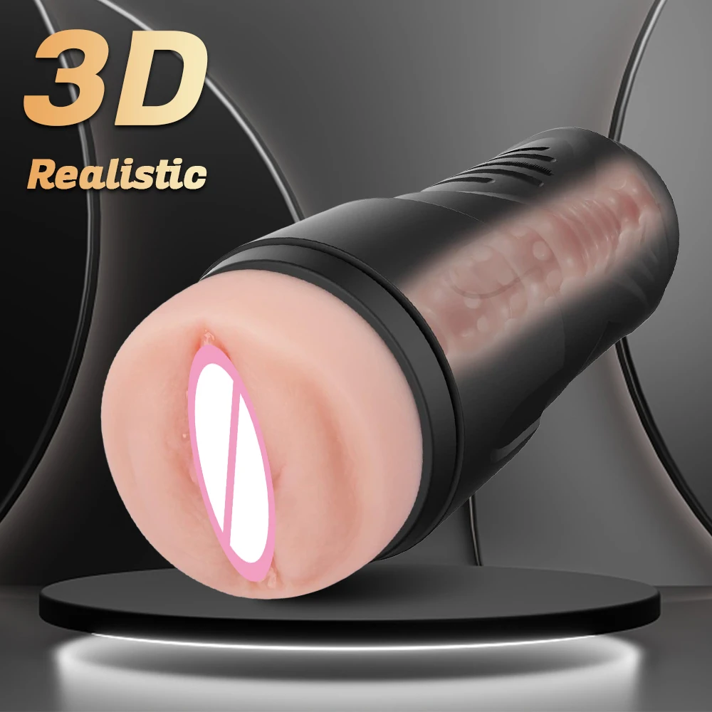 Manual Male Masturbation Cup Silicone Realistic Vagina Clitoris Pocket Pussy Endurance Exercise Adult Goods Sex Toy for Men 18+