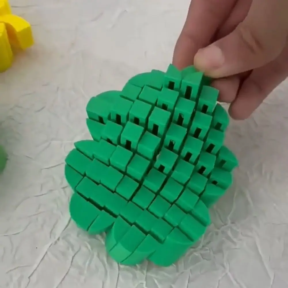 

Пиксель 3D-печатный четырехлистный клевер Активный многошарнирный четырехлистный клевер Игрушки Красочная имитация 3D шарнирных листьев Игрушки