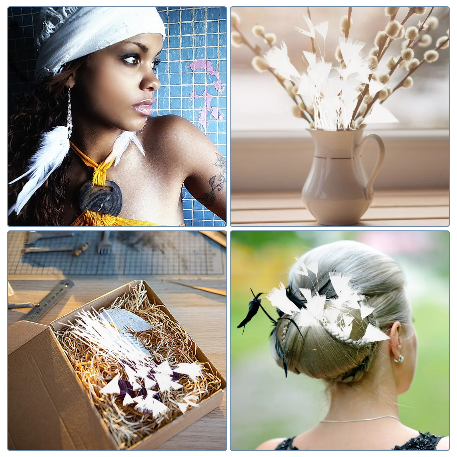 

50Pcs Fake Plume Decorations White Decor for Parties Hotels Restaurants DIY Accessories Chic Plume Props Handicraft