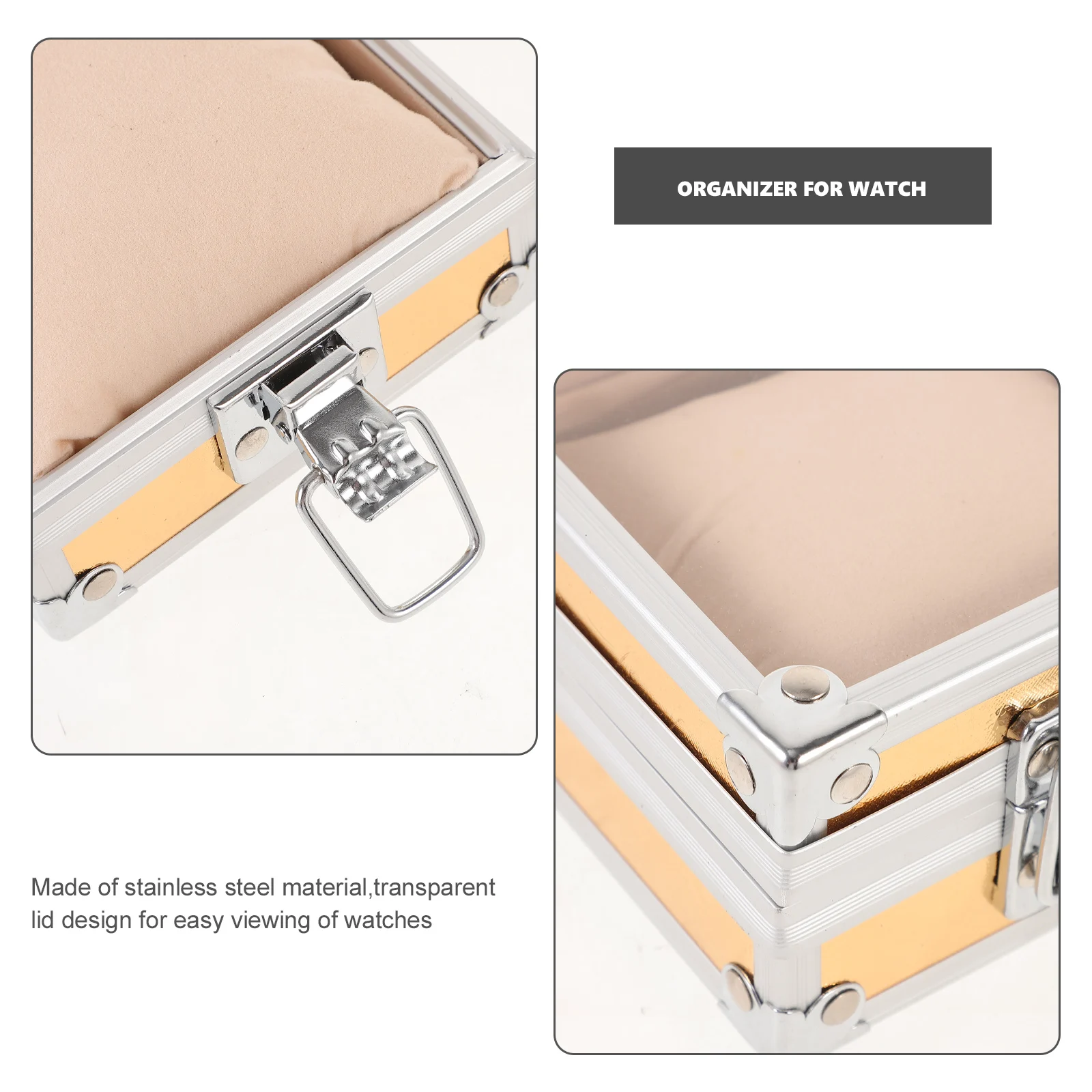 

Single Watch Box Portable Transparent Lid Travel Watch Display Organizer Jewelry Storage Case Men Jewelry Box Organizer