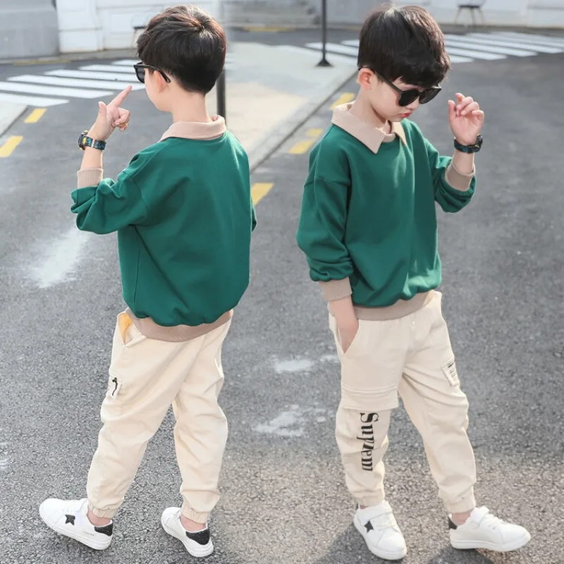 Teen 6 8 10 12 14 Years 2024 Boys Clothing Sets Spring Autumn Fashion Hoodie + Pants Sports Children’s Clothes Kids Tracksuit