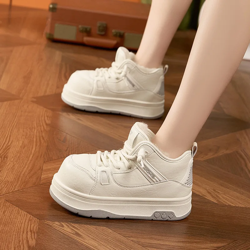 

Thick-soled Large Cotton Snow Boots Woman's New Winter Velvet Thickened Warm Cotton Shoes Handmade Height-increasing Cotton Shoe