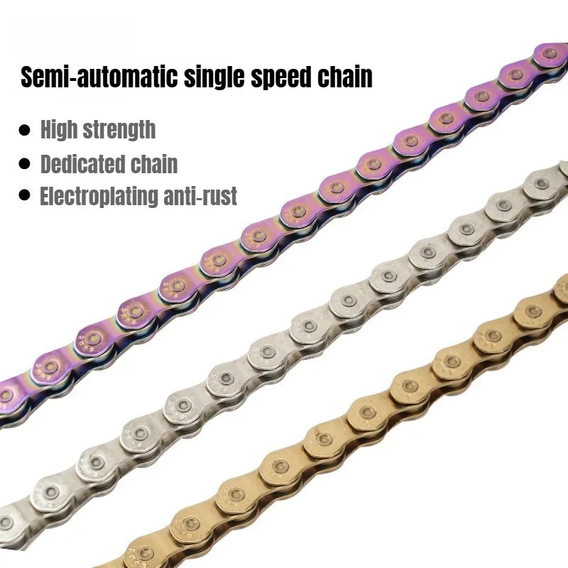 

High-strength Single-speed Bicycle Chain 100 Links Is Suitable for BMX, Dirt Bike, Climbing Bike and Folding Bike.