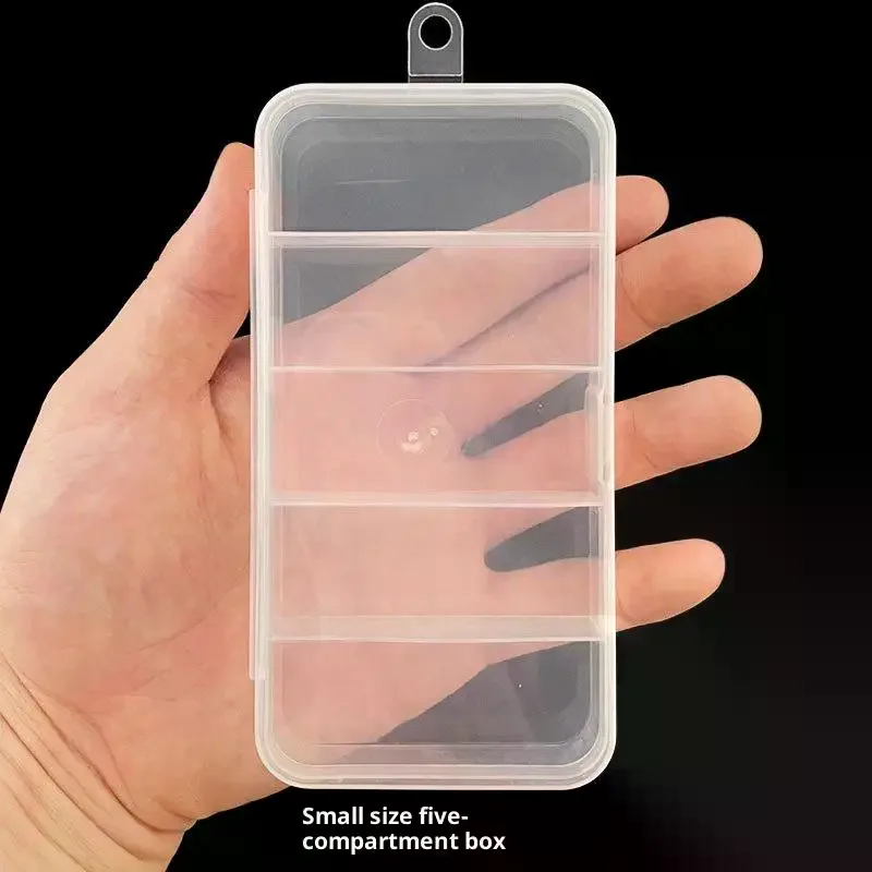 2 قطعة 5 شبكات البلاستيك Luya صندوق تروس الصيد المحمولة شفافة قابلة للتعليق علف الاسماك صندوق تخزين أداة الصيد أدوات صيد السمك