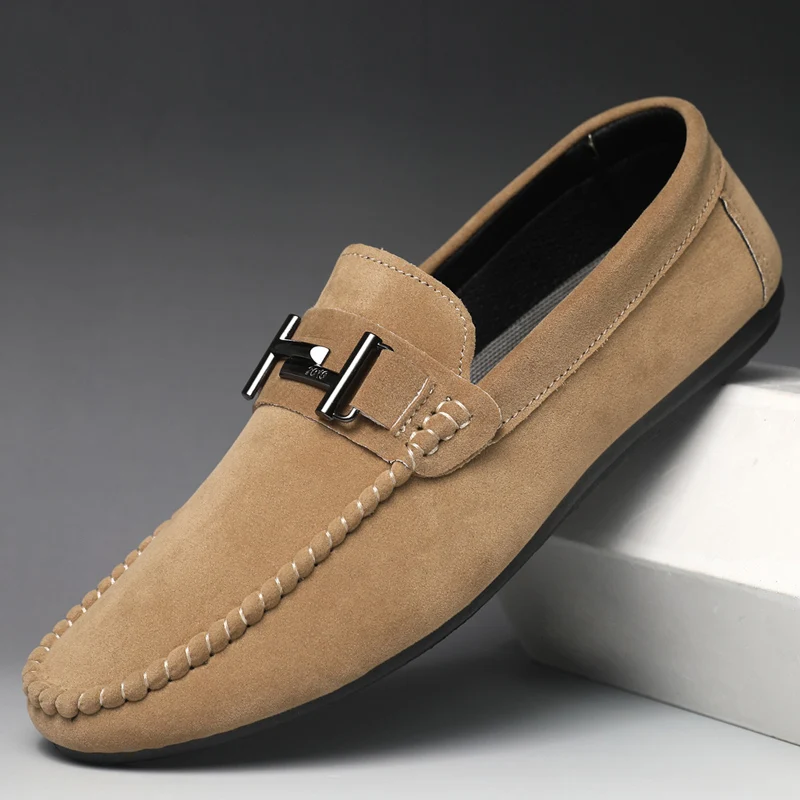 Men Casual Shoes Fashion Men Shoes Suede Leather Mens Loafers Slip on Men's Flats Male Driving Shoes