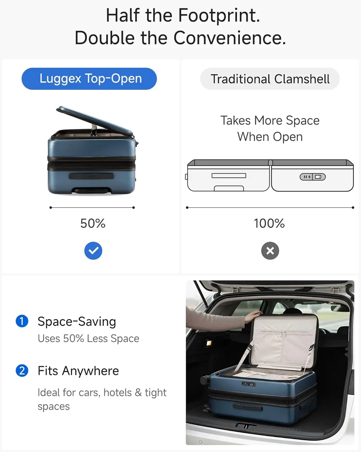 Mala de casca dura expansível com rodas giratórias, trava aprovada pela TSA, bagagem de policarbonato para viagens