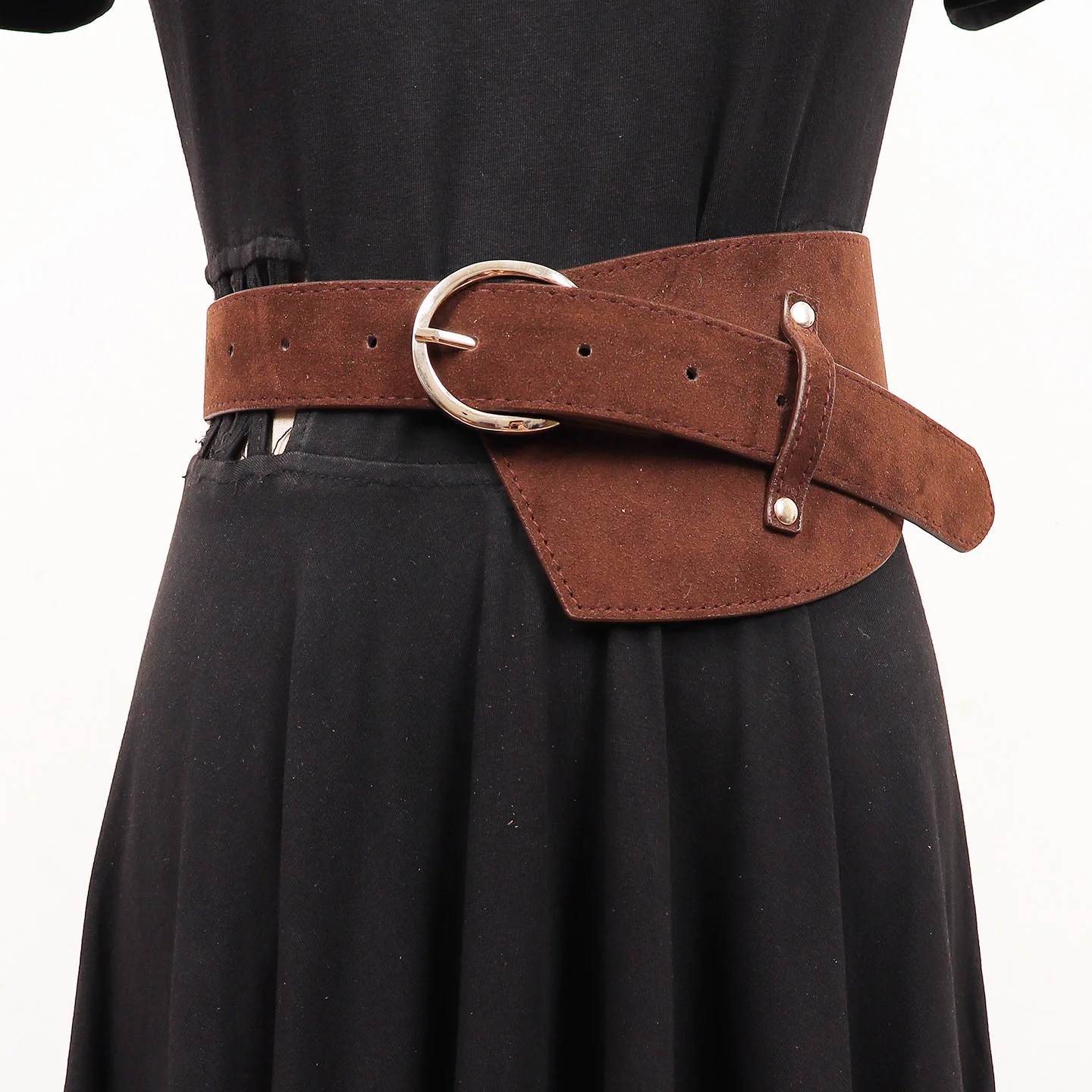 

Модный замшевый широкий ремень для девочек, винтажный замок из замши, роскошный дизайн, Harajuku, готическая пряжка, пояс, аксессуары