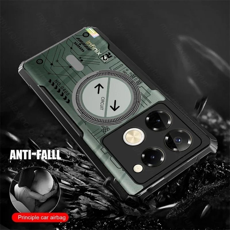 Transparent Phone Case For infinix Note 40 Pro 4G/5G 40 Pro Plus Shock Fall Prevention Acrylic Case 3.Circuit