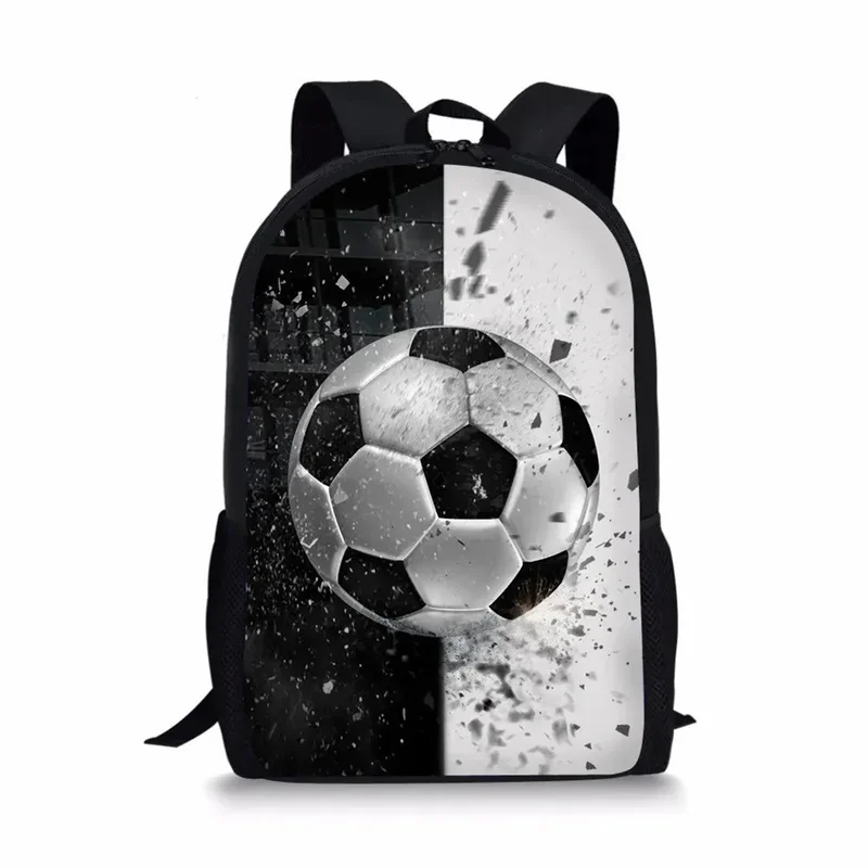 Football with Green Flames School Bag Large Capacity High School 3D Print Casual Backpacks for Teenagers Children Backpacks