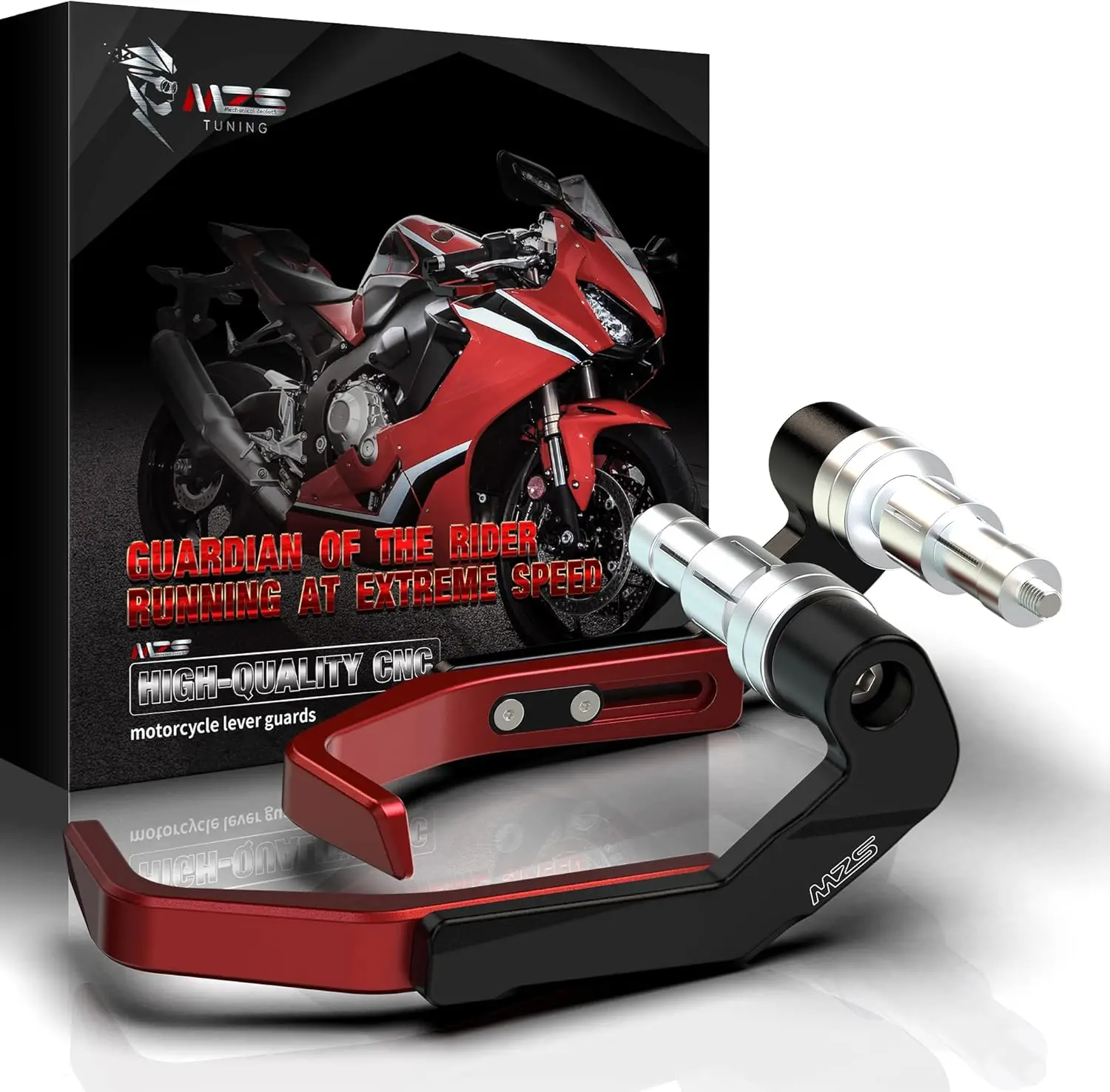 

Aluminum Motorcycle Lever Guards, Universal 7/8' Brush Red Handguards for Sport Street Enduro Bike