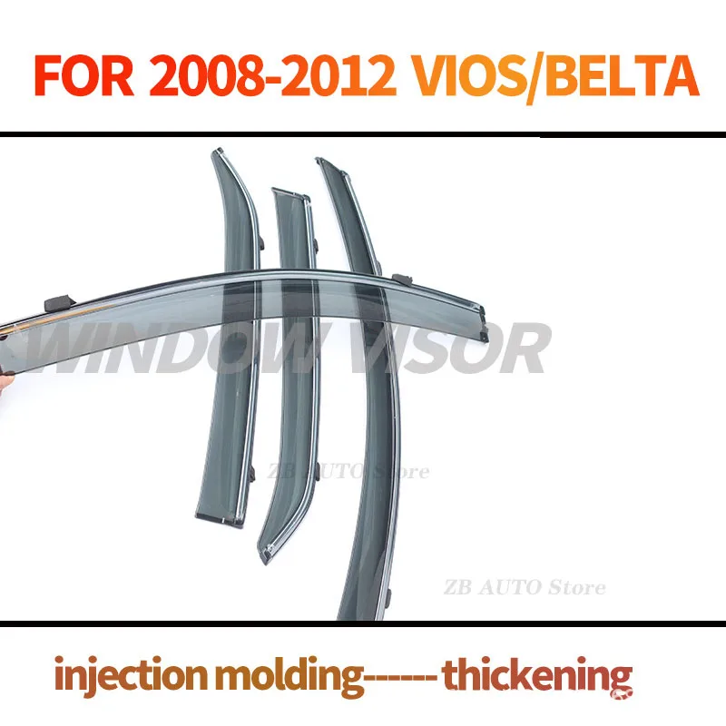 For  VIOS/Belta 2008-2013  Window visors  Rain water prevention; Covering the sunlight; Anti fog; Snow prevention