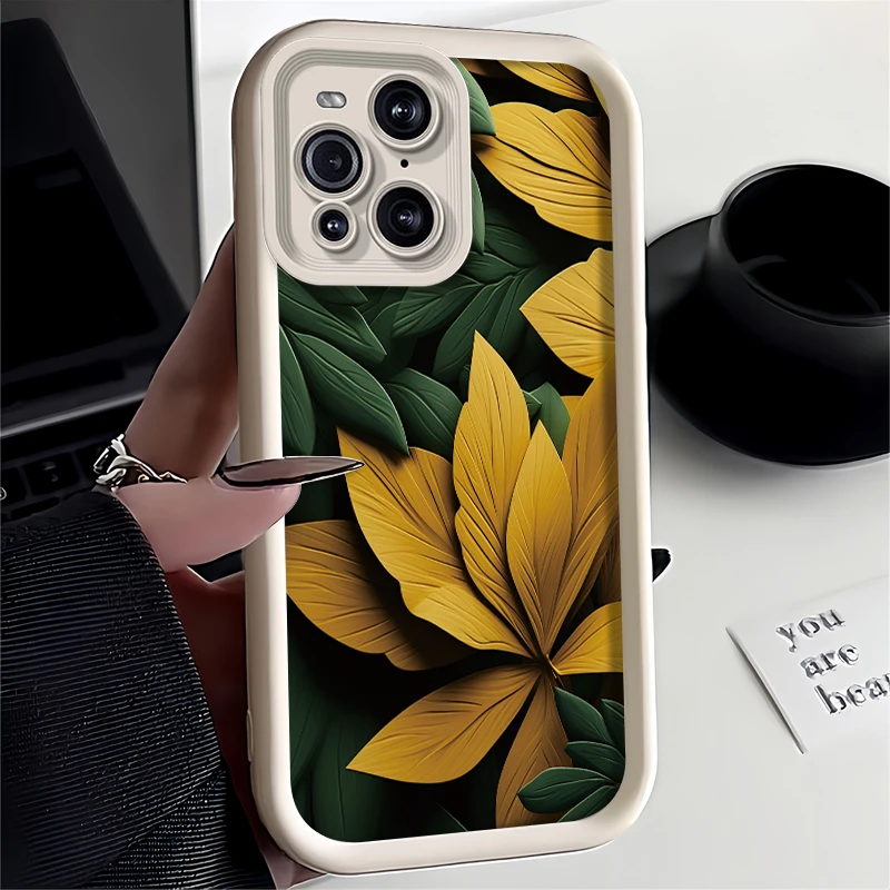 Abstract Plants Flowers Leaves Phone Case For OnePlus 8T KB2001 KB2000 KB2003 KB2005 Camera Protection Silicone Soft Cover Coque