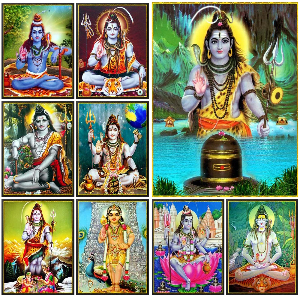

Hinduism Lord Shiva Religion Prints Posters Wall Pictures For Living Room Decor Poster Wall Art Canvas Painting Unframed