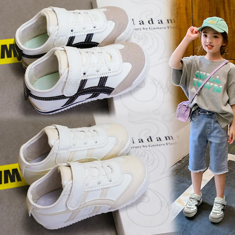 

Осень 2024, детские повседневные кроссовки, новая спортивная обувь для мальчиков и девочек, классическая модная ретро-сексуальная модная мягкая детская спортивная обувь в полоску для бега