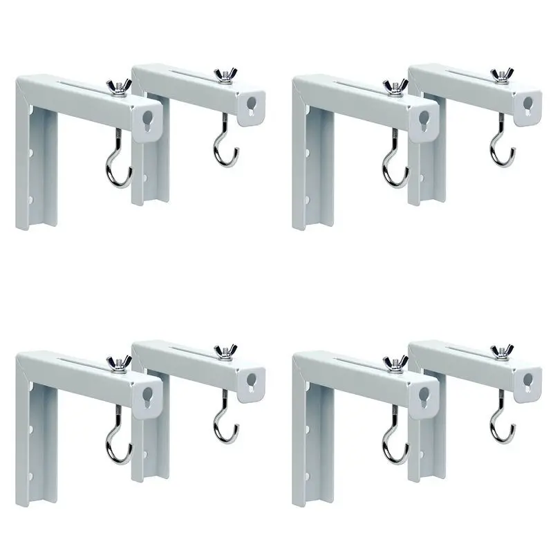 abzw-8個-プロジェクターカーテンハンガー-プロジェクタースクリーン-l型ブラケット取り付けハンガーホルダー-調整可能な延長マウントスタンド