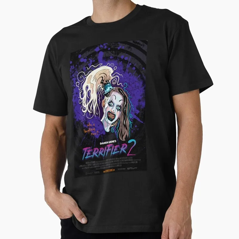 Retro Horror Movie Terrifier Art The Clown Killer Scary Halloween Gift T Shirt 0802 Short Sleeve Graphic clothes All size tops