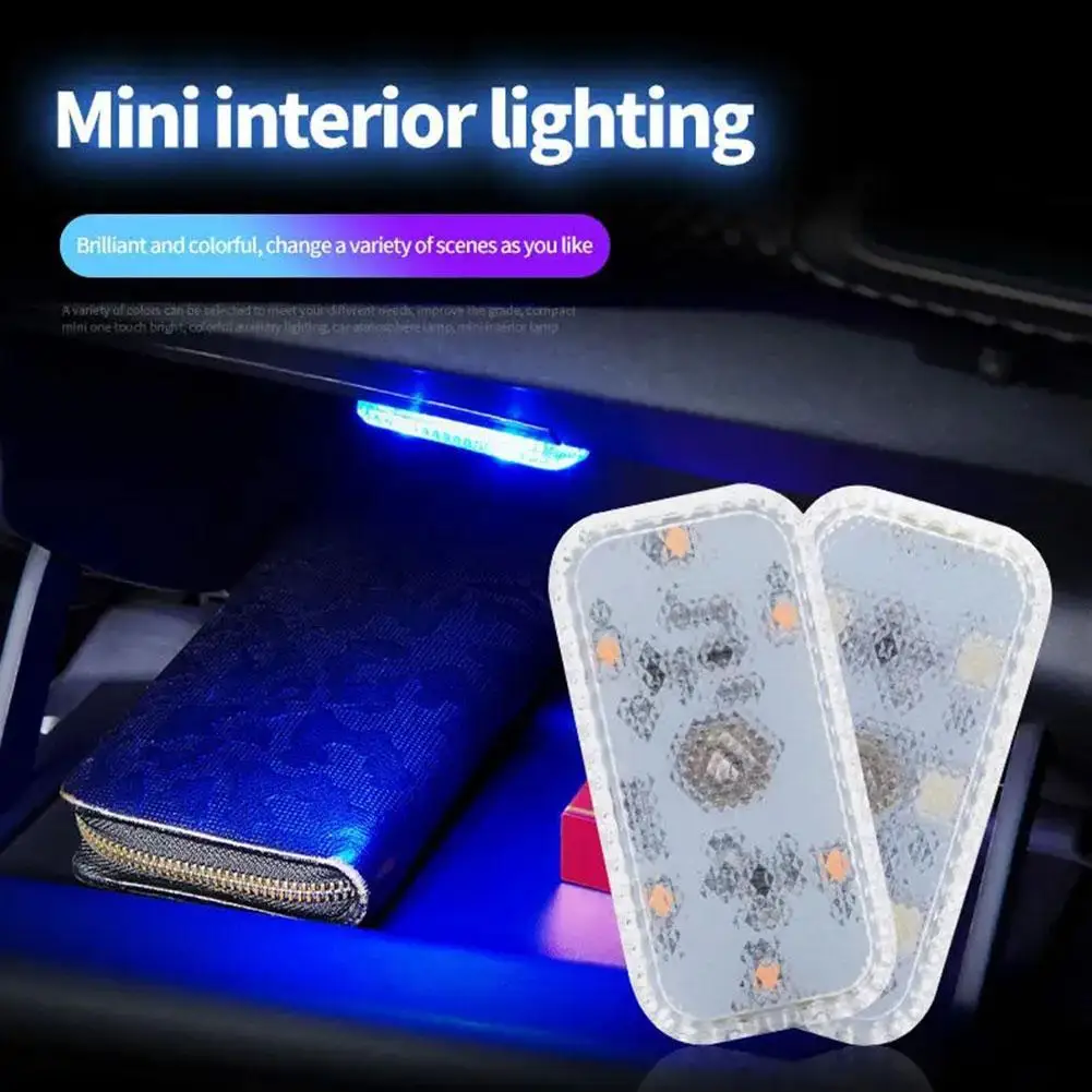 LED Touch Light Mini Wireless Car Interior Auto Roof Ceiling Reading Lamp For Door Foot Trunk Storage Box USB Char V7E8