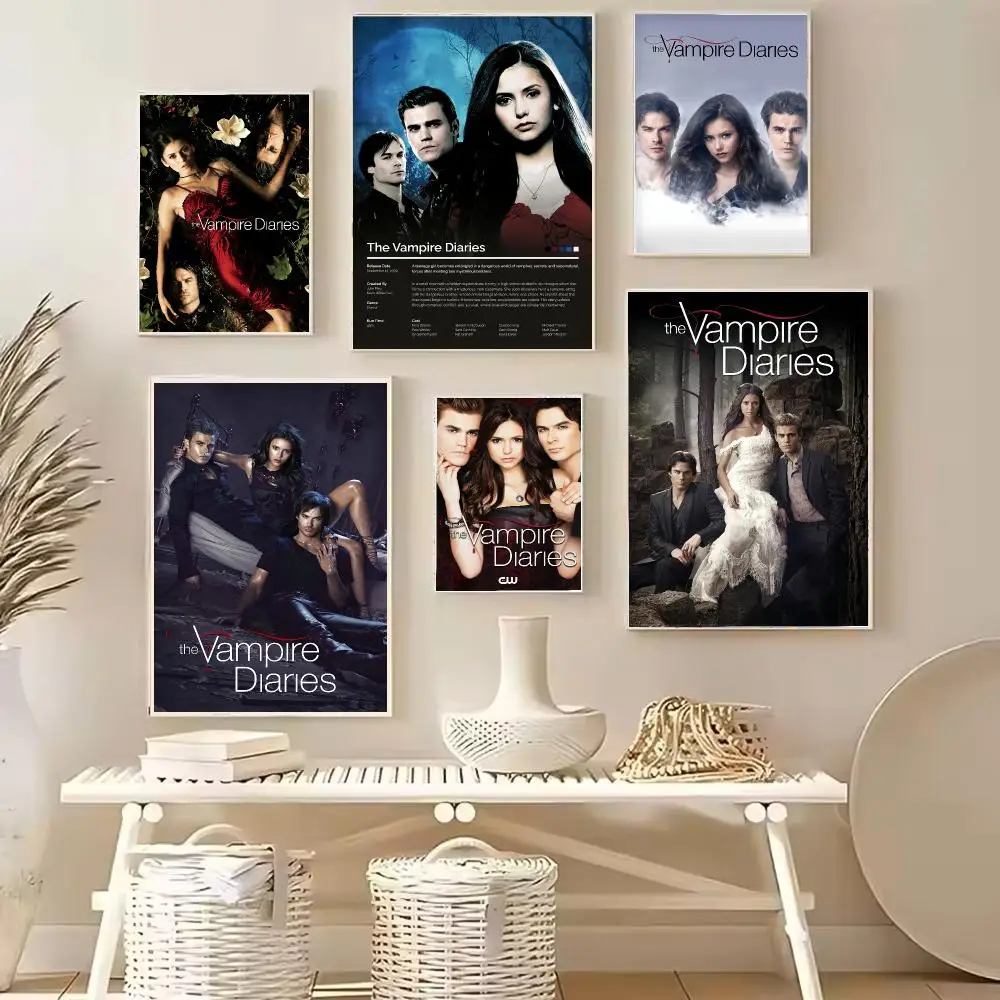 TV Series The Vampire Diaries Painting Calligraphy Stylish Canvas Poster Wall Art for Home Decor Gift