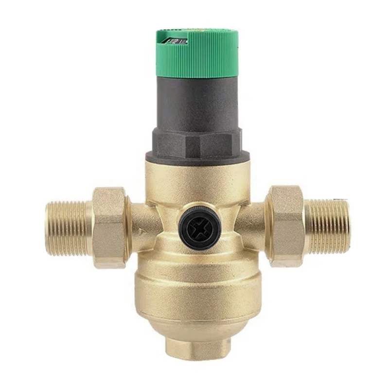 External Thread Water Pressure Regulator DN15 G1/2 Adjustable Pressure Reducing with Gauge Meter for Industry 40JE